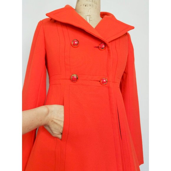 Vintage 1970s Howard Wolf Womens Orange Red Pant Suit Double Beast - Picture 10 of 13